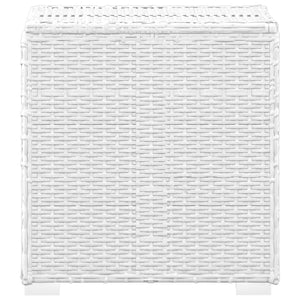 Lettini Prendisole con Tavolino 3 pz in Polyrattan Bianco cod mxl 23345