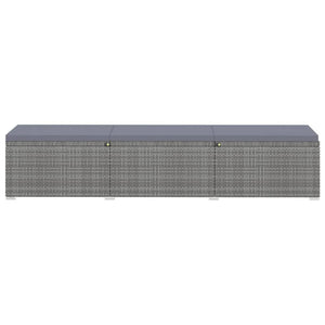 Lettini Prendisole con Tavolino 3 pz in Polyrattan Grigio cod mxl 9358