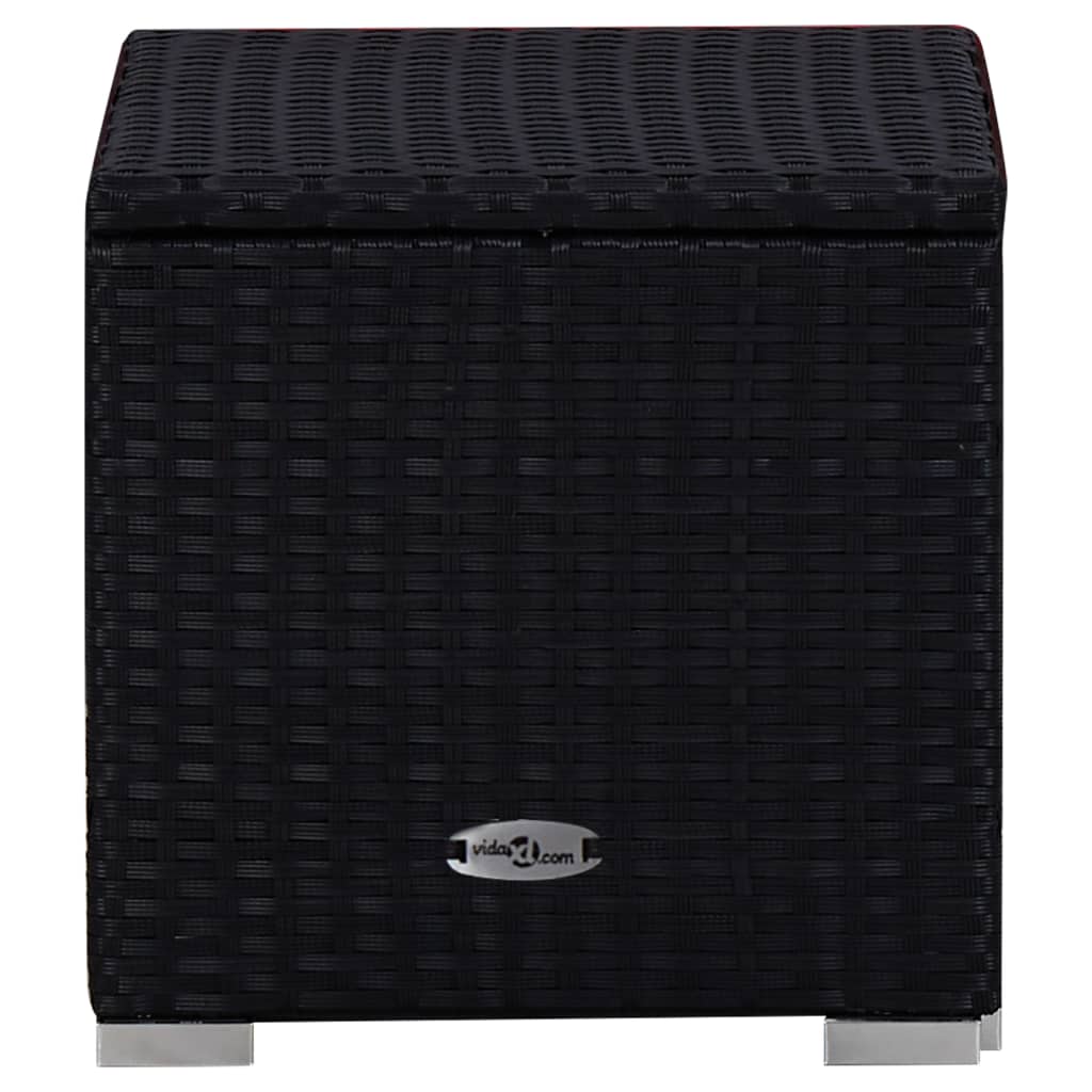 Sdraio da giardino tavolino da tè 3 pezzi resina nera intrecciata 02_0011923