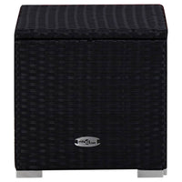 Sdraio da giardino tavolino da tè 3 pezzi resina nera intrecciata 02_0011923