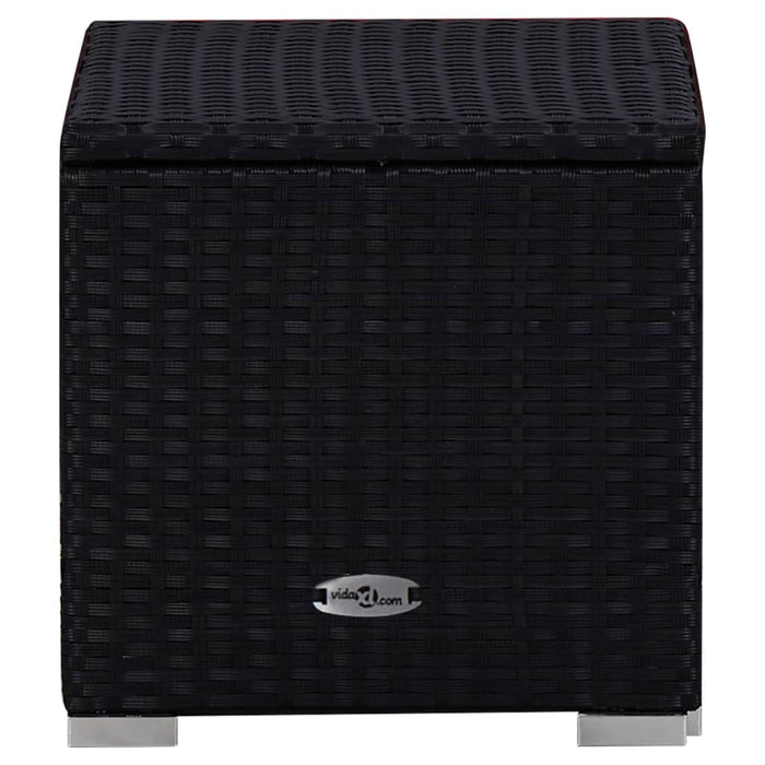 Sdraio da giardino tavolino da tè 3 pezzi resina nera intrecciata 02_0011923