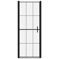 Porta per Doccia in Vetro Temperato 81x195 cm Nero 148887