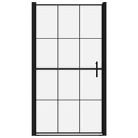 Porta per Doccia in Vetro Temperato 100x178 cm Nera cod mxl 51604