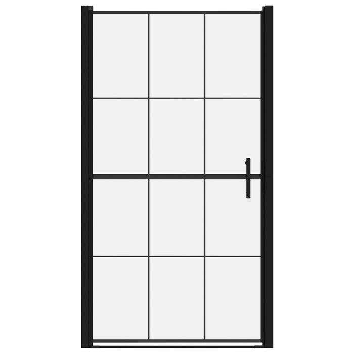 Porta per Doccia in Vetro Temperato 100x178 cm Nera cod mxl 51604