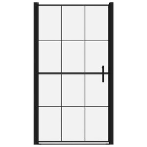 Porta per Doccia in Vetro Temperato 100x178 cm Nera 148889