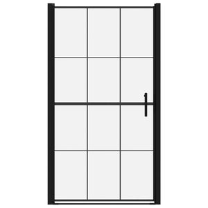 Porta doccia bagno WC doccia interno casa vetro temperato 100x178 cm nero 02_0002007