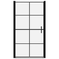Porta per Doccia in Vetro Temperato 100x178 cm Nera