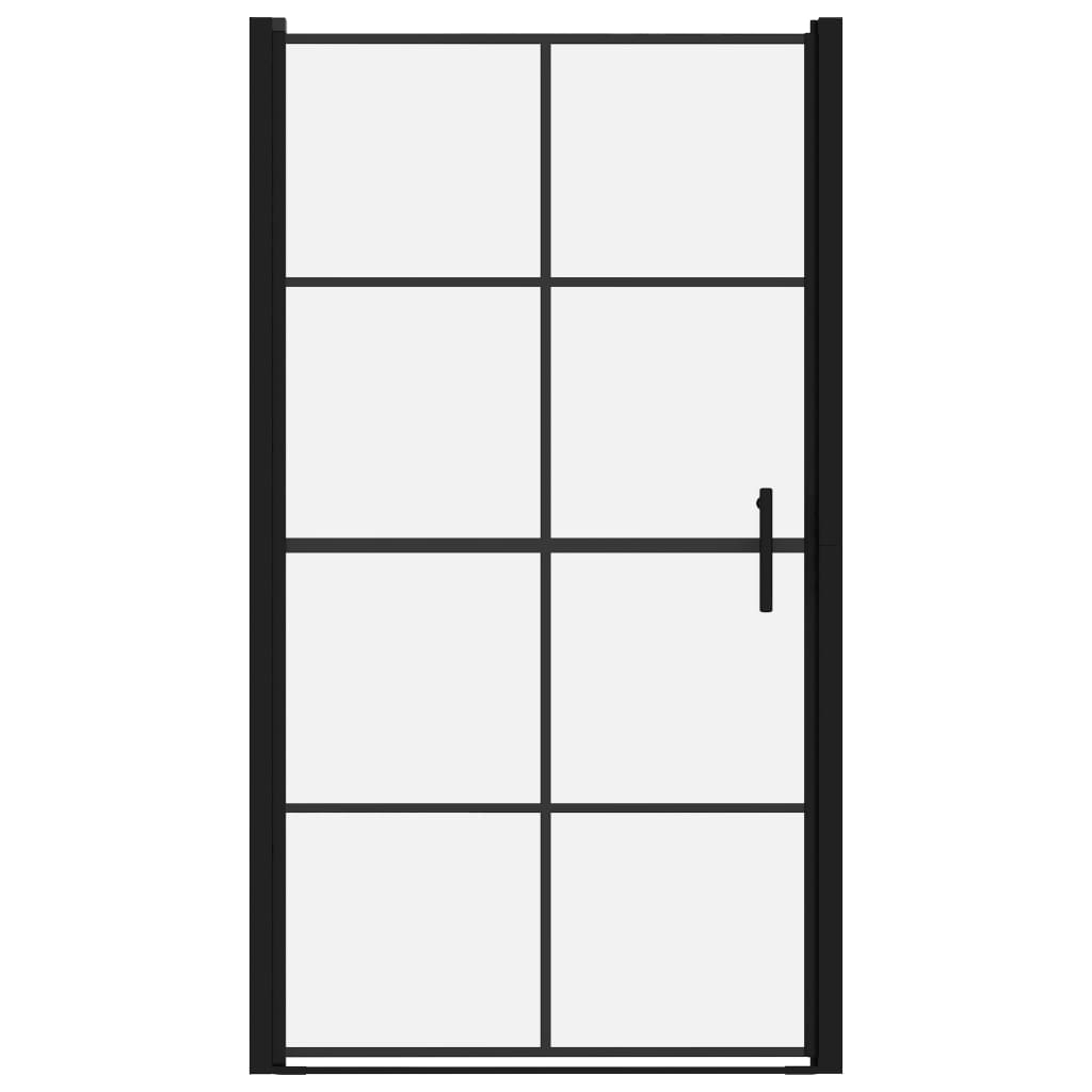 Porta doccia bagno WC doccia interno casa vetro temperato 100x178 cm nero 02_0002010