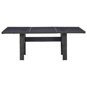 Set da Pranzo da Giardino 9 pz in Polyrattan Nero 3057810