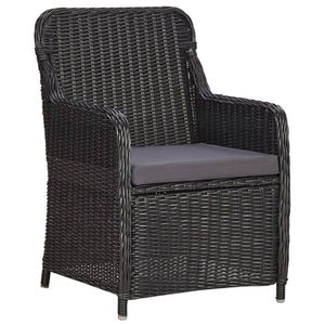 Set da Pranzo da Giardino 9 pz in Polyrattan Nero 3057810