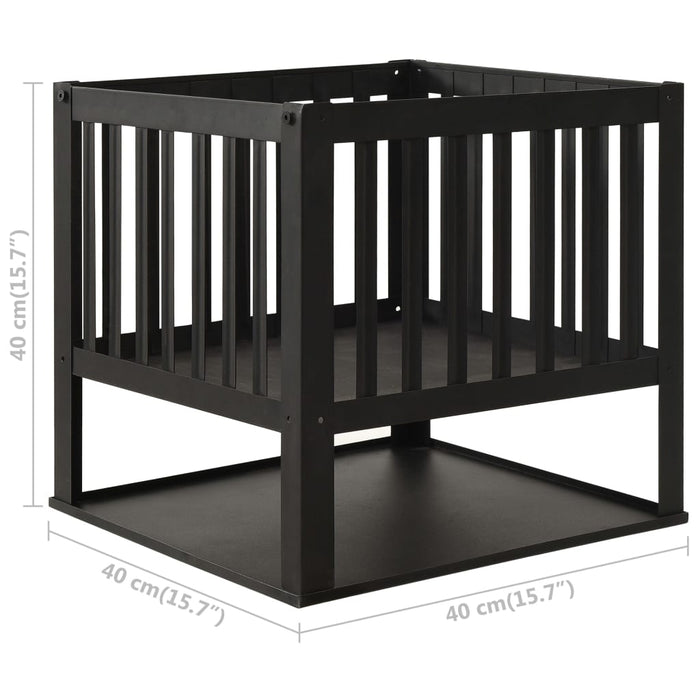 Focolare per camino 40 x 40 x 40 cm acciaio nero 02_0005908