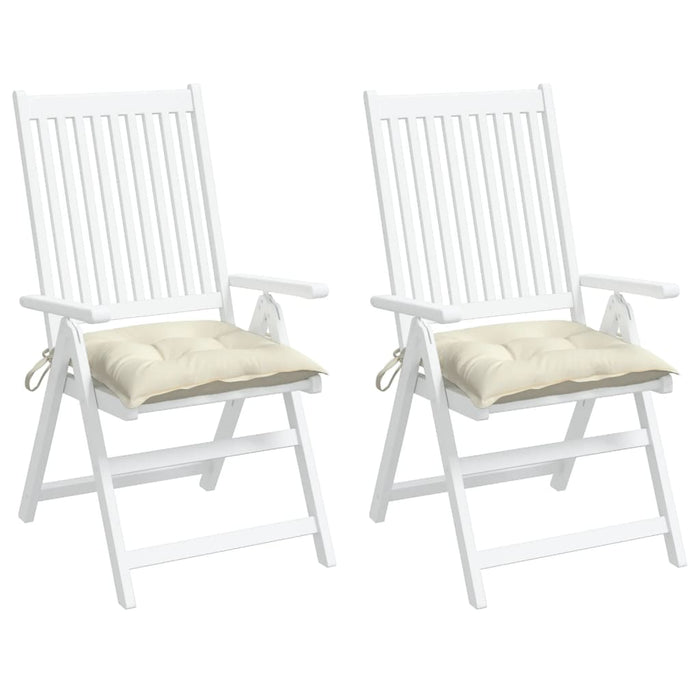 Cuscini per Sedia 2pz Bianco Crema 40x40x7 cm in Tessuto Oxford 314866
