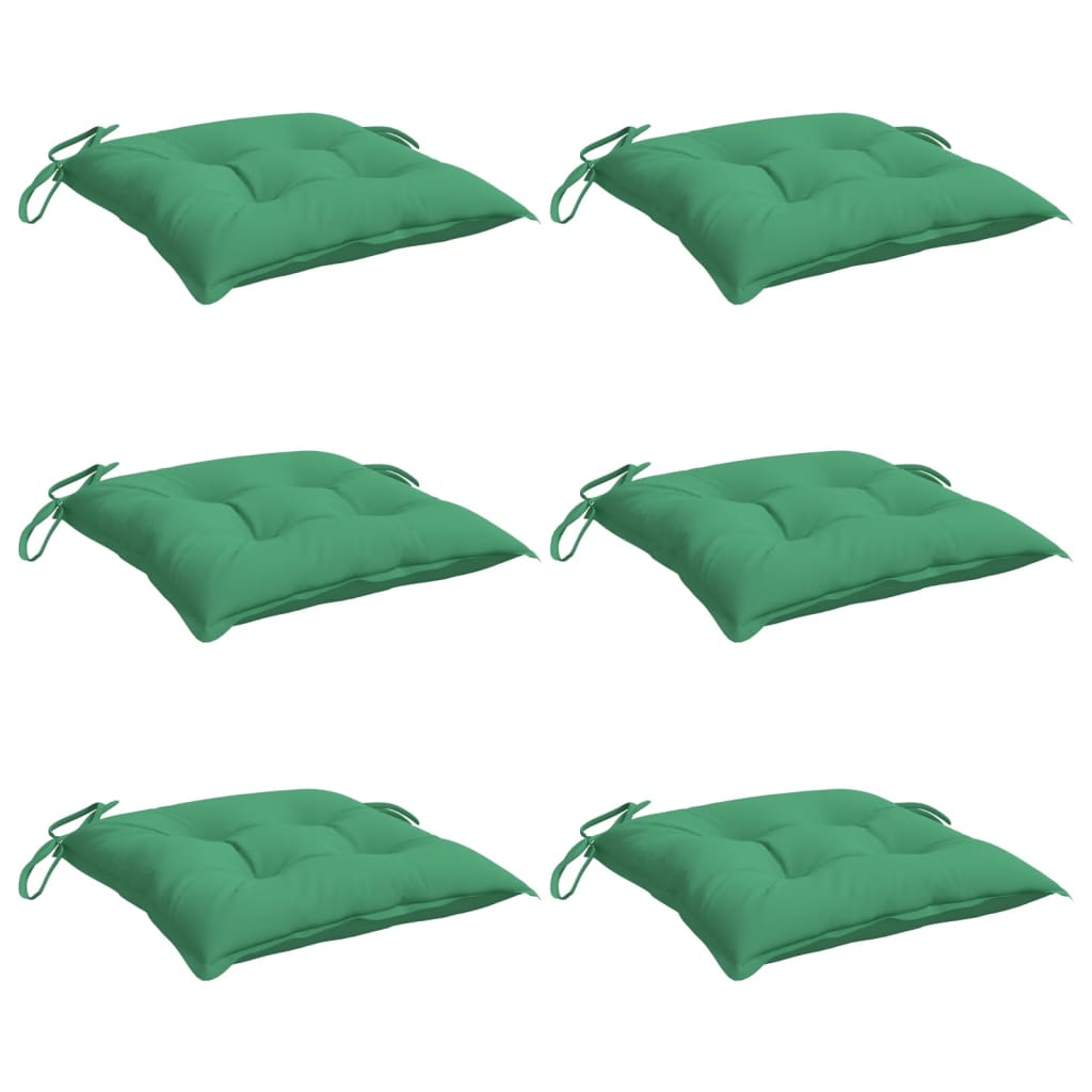 Cuscini per Sedia 6 pz Verdi 40x40x7 cm in Tessuto Oxford 314877