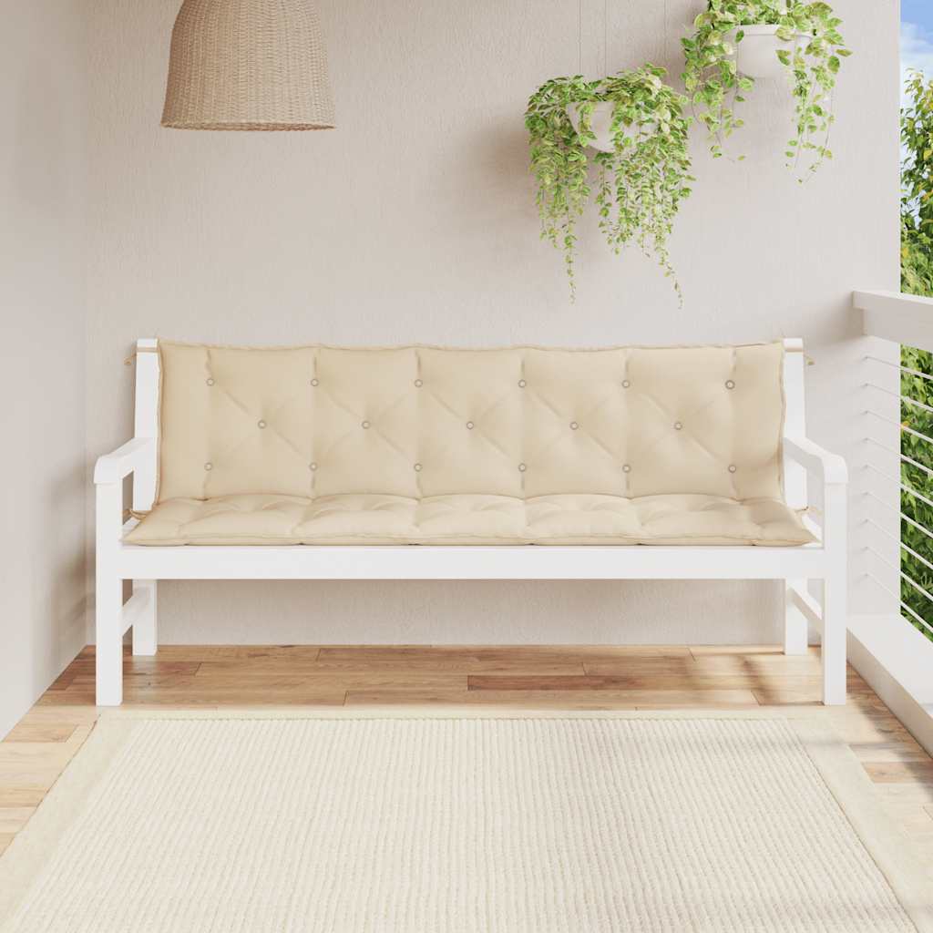 Cuscino per Panca Beige 180x(50+50)x7 cm in Tessuto Oxford