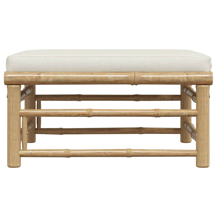 Poggiapiedi da Giardino con Cuscino Bianco Crema in BambÃ¹ cod mxl 70668