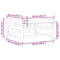 Poggiapiedi da Giardino con Cuscino Bianco Crema in Bambù 313147