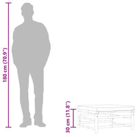 Poggiapiedi da Giardino con Cuscino Bianco Crema in Bambù 313147