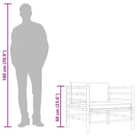 Divano da Giardino con Cuscini Bianco Crema in Bambù 313148