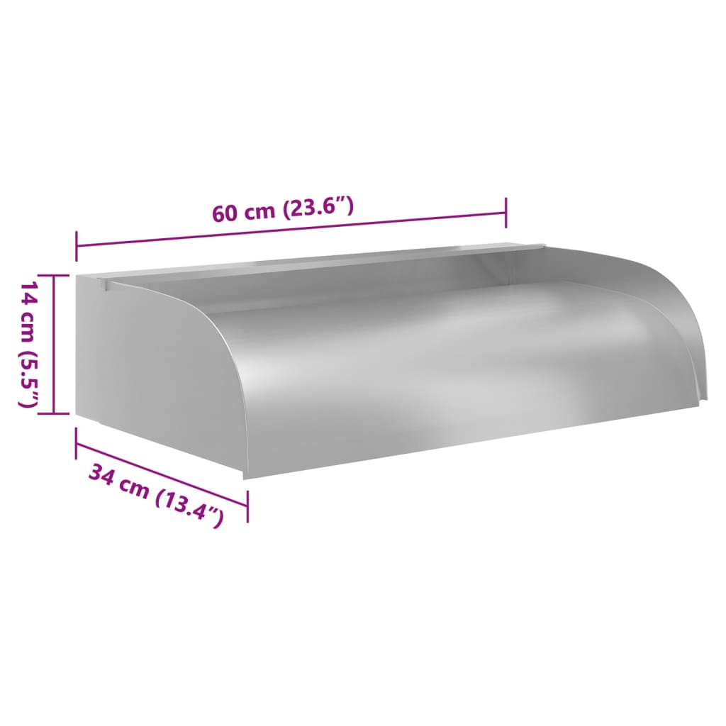 Cascata con LED 60x34x14 cm in Acciaio Inox 304 148878