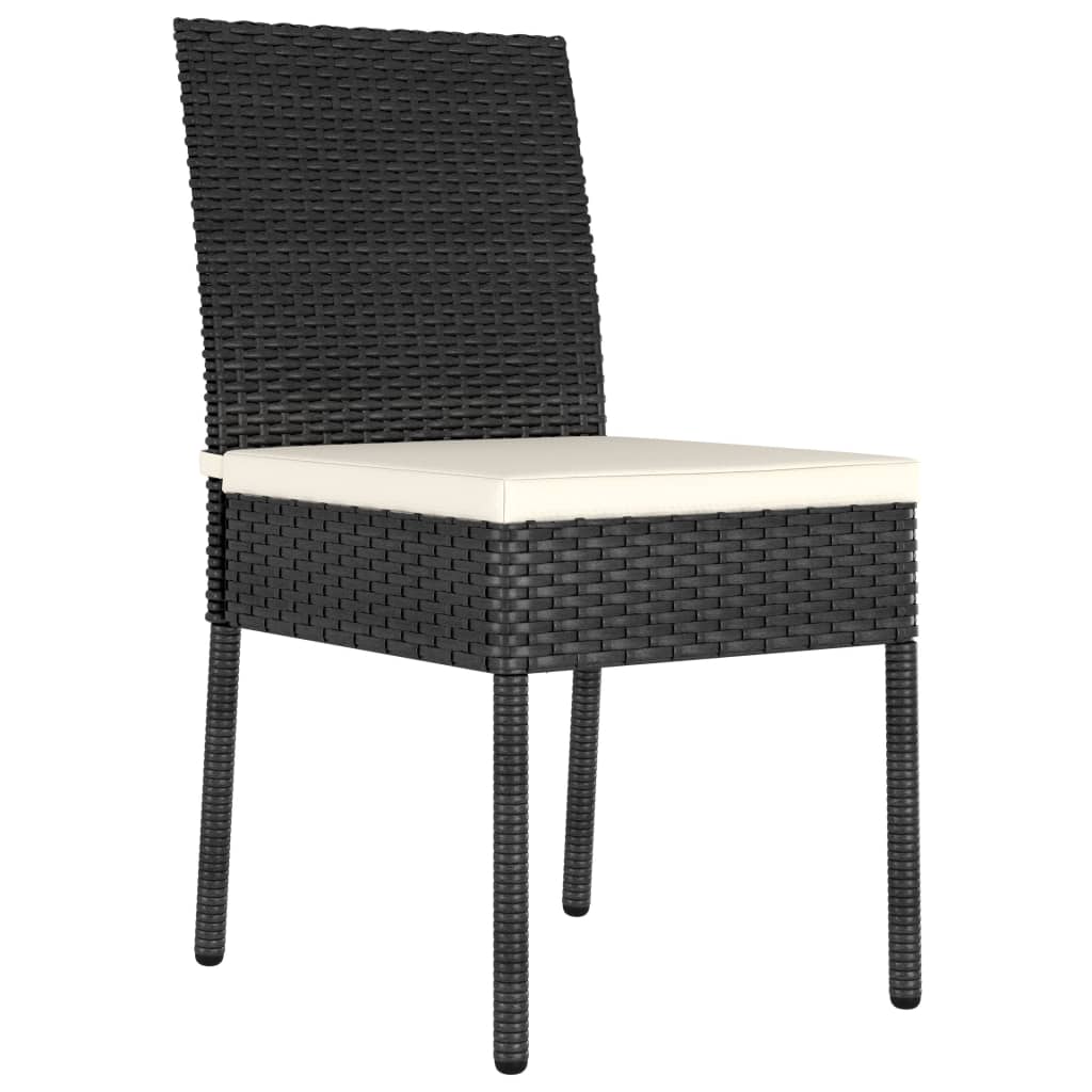 Sedie da Pranzo per Giardino 2 pz in Polyrattan Nero cod mxl 23755
