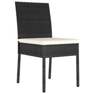 Sedie da Pranzo per Giardino 2 pz in Polyrattan Nero 315106