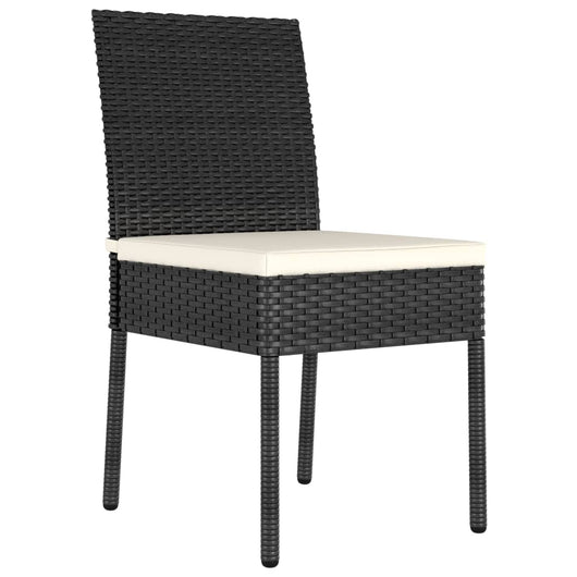 Sedie da Pranzo per Giardino 4 pz in Polyrattan Nero 315107