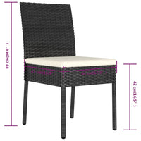 Sedie da Pranzo per Giardino 4 pz in Polyrattan Nero 315107