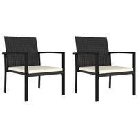Sedie da Pranzo per Giardino 2 pz in Polyrattan Nero cod mxl 23192