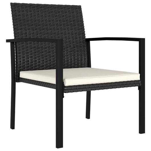 Sedie da Pranzo per Giardino 2 pz in Polyrattan Nero 315110