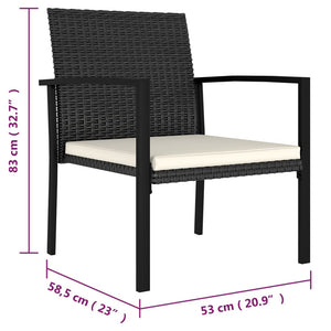 Sedie da Pranzo per Giardino 2 pz in Polyrattan Nero 315110