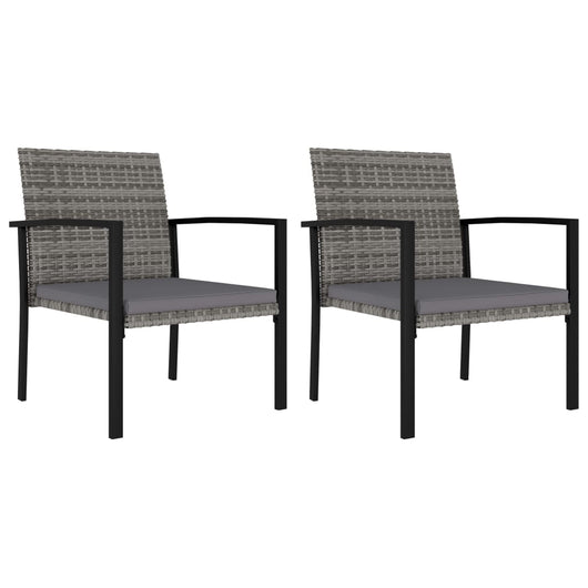 Sedie da Pranzo per Giardino 2 pz in Polyrattan Grigio cod mxl 23194