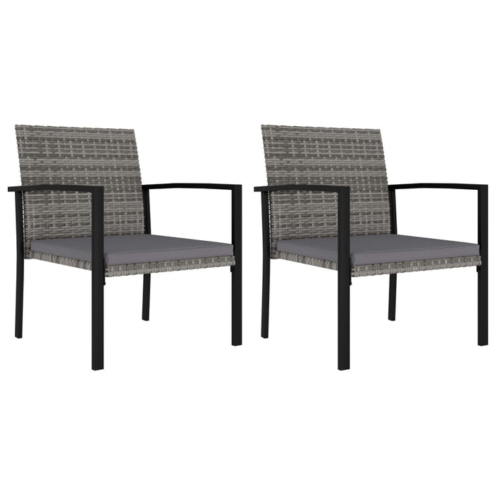 Sedie da Pranzo per Giardino 2 pz in Polyrattan Grigio cod mxl 23194