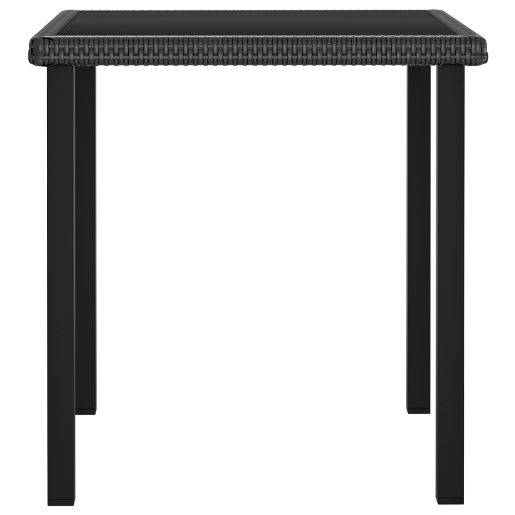 Tavolo da Pranzo da Giardino Nero 70x70x73 cm in Polyrattan 315114