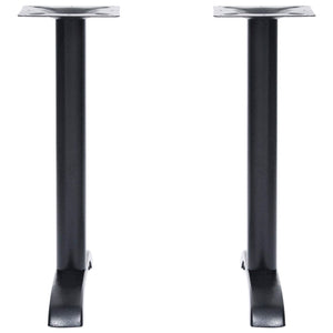 Gambe per Tavolino da Bistr¨° 2 pz-Set di 2 Gamba per Tavolo Nero 61x8x72 cm in Ghisa