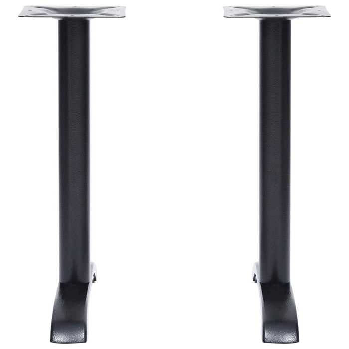 Gambe per Tavolino da Bistr¨° 2 pz-Set di 2 Gamba per Tavolo Nero 61x8x72 cm in Ghisa