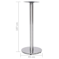 Gamba per Tavolino da Bar-Gamba per Tavolo Argento ?45x107 cm in Acciaio Inox