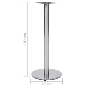 Gamba per Tavolino da Bar-Gamba per Tavolo Argento ?45x107 cm in Acciaio Inox