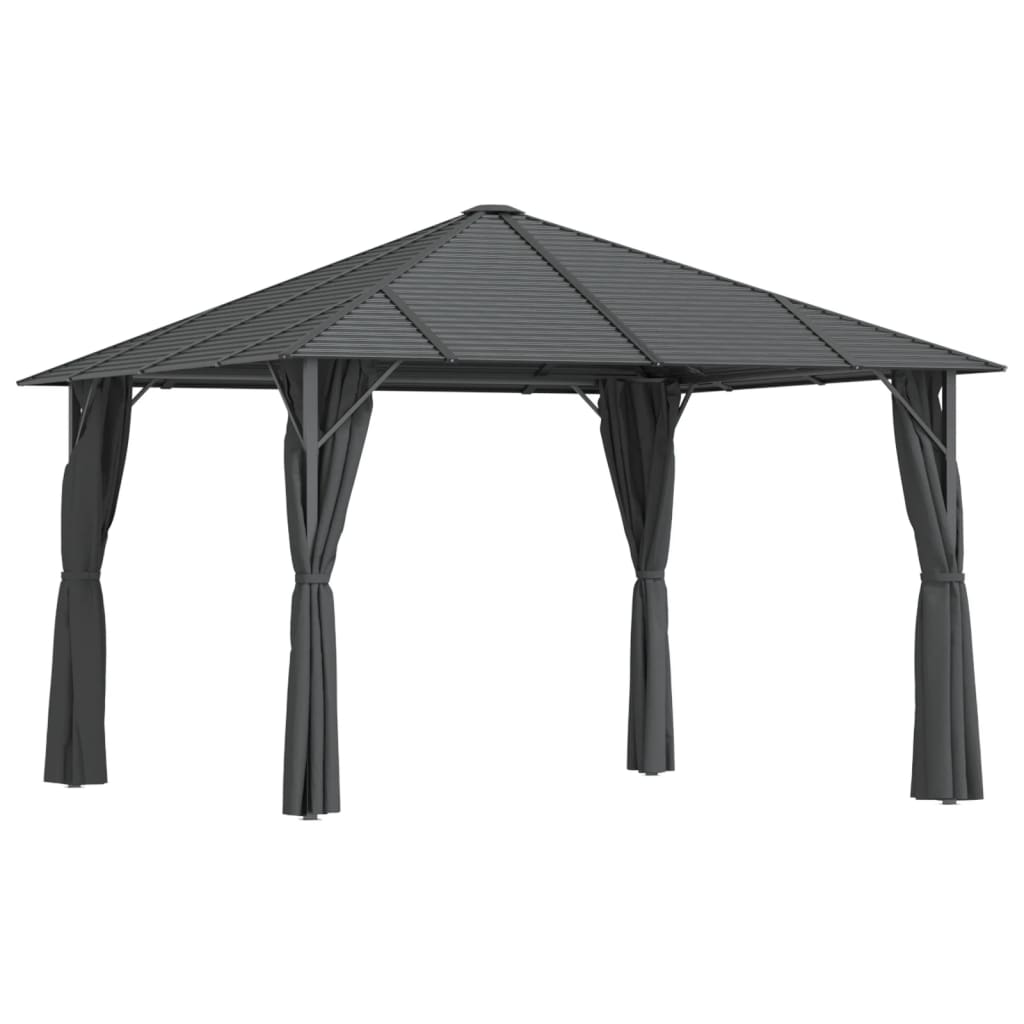 Gazebo con Tende Laterali e Tetto 3x3 m Antracite 315248