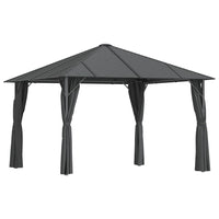 Gazebo con Tende Laterali e Tetto 3x3 m Antracite 315248