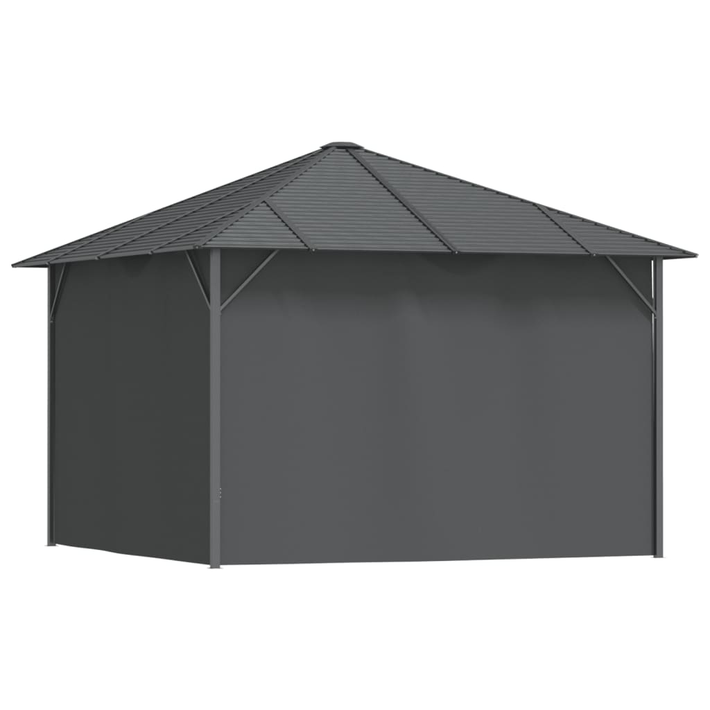 Gazebo con Tende Laterali e Tetto 3x3 m Antracite 315248