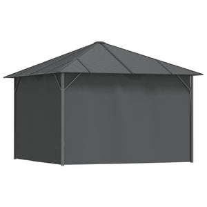 Gazebo con Tende Laterali e Tetto 3x3 m Antracite 315248