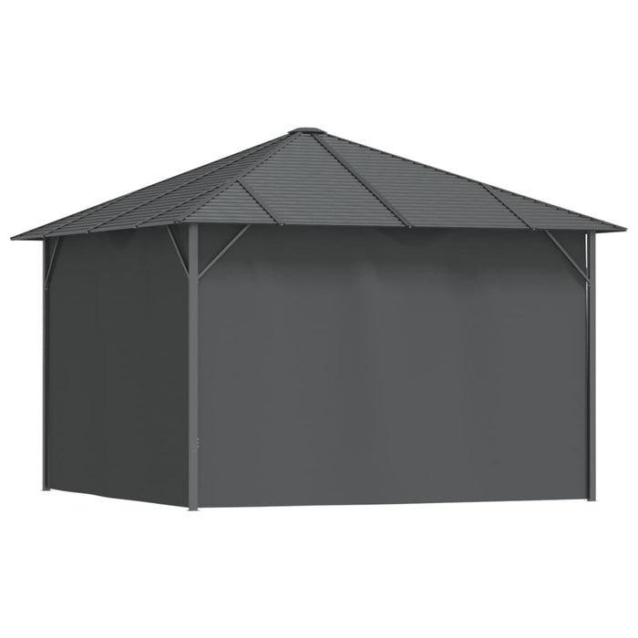 Gazebo con Tende Laterali e Tetto 3x3 m Antracite 315248