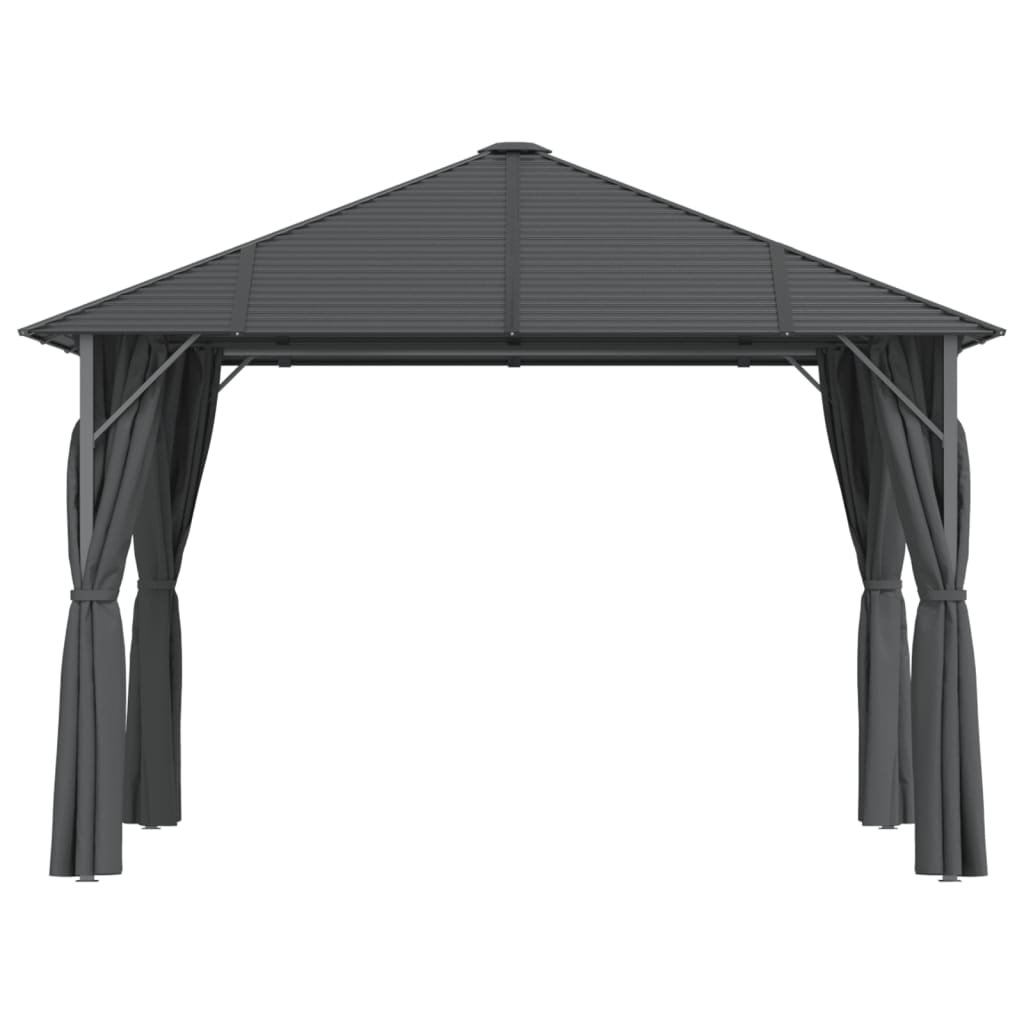 Gazebo con Tende Laterali e Tetto 3x3 m Antracite 315248