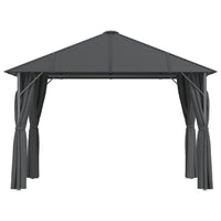 Gazebo con Tende Laterali e Tetto 3x3 m Antracite 315248