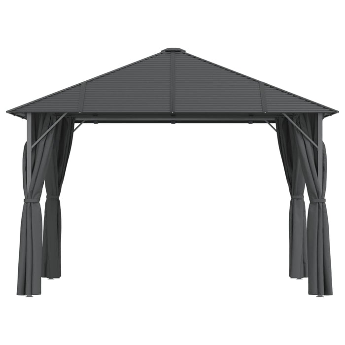 Gazebo con Tende Laterali e Tetto 3x3 m Antracite 315248