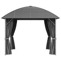 Gazebo con Tende Laterali e Tetto ad Arco 3x3 m Antracite 315256