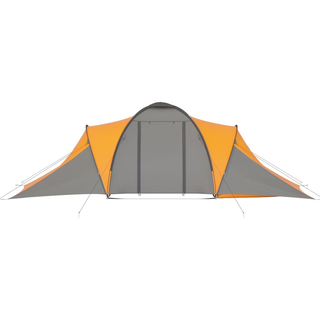 Tenda da Campeggio 6 Persone in Tessuto Grigio e Arancione 93186