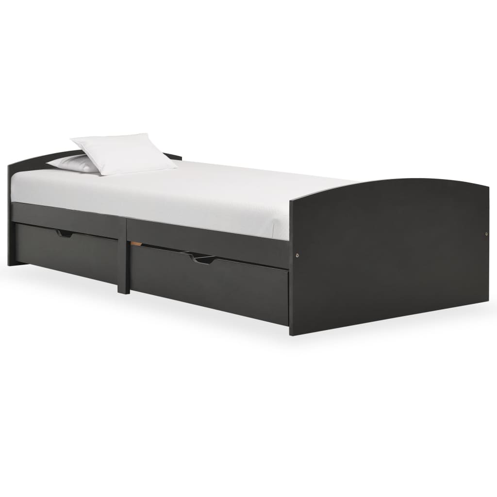 Giroletto con 2 Cassetti senza Materasso Grigio 90x200 cm 322158