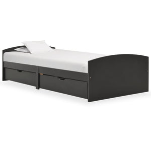 Giroletto con 2 Cassetti senza Materasso Grigio 90x200 cm 322158