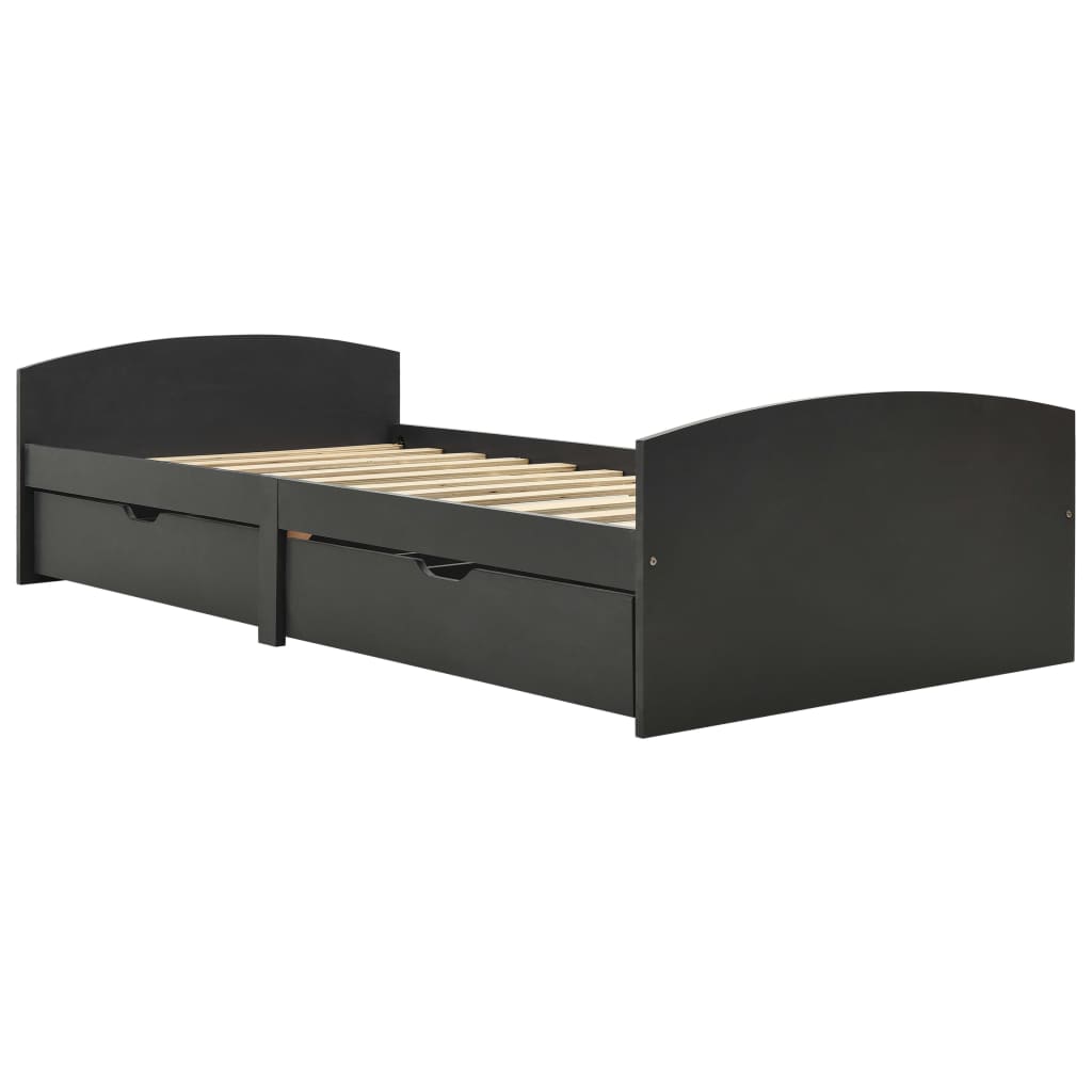 Giroletto con 2 Cassetti senza Materasso Grigio 90x200 cm 322158